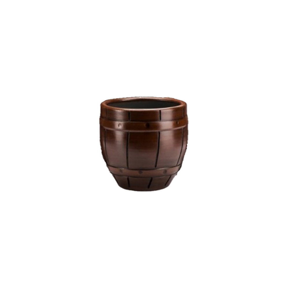 Aktif Seramik Terracotta Flower Pot No:4 Wood Barrel Pattern