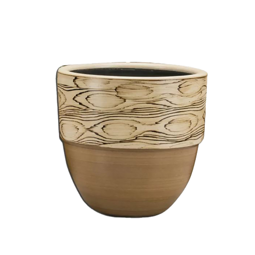 Aktif Seramik Terracotta Flower Pot Riva Wood Pattern No:6