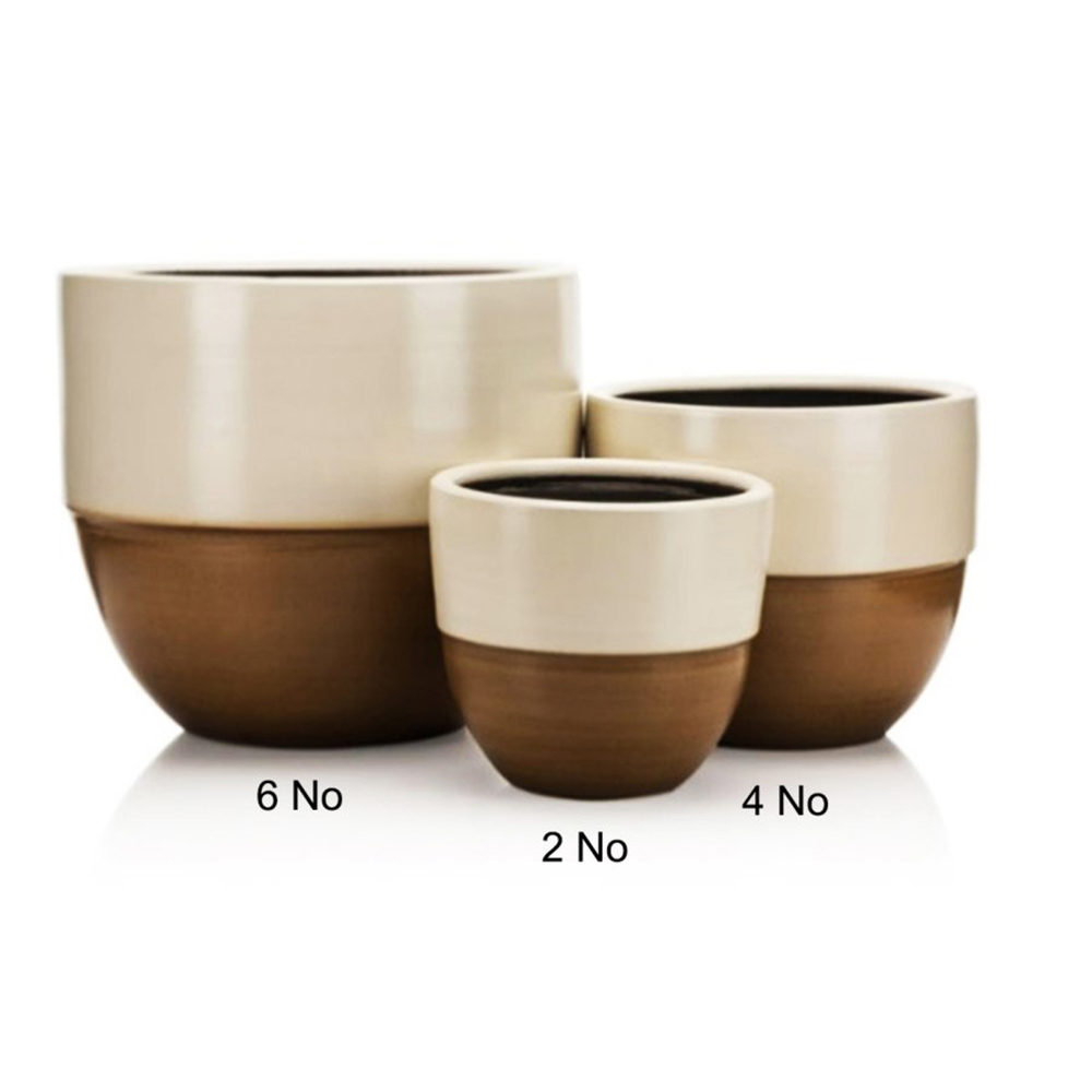 Aktif Seramik Terracotta Flower Pot Riva No:6 White