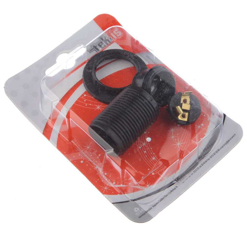 Tek-Iş Lamp Holder E-14 Bakelite With Ring