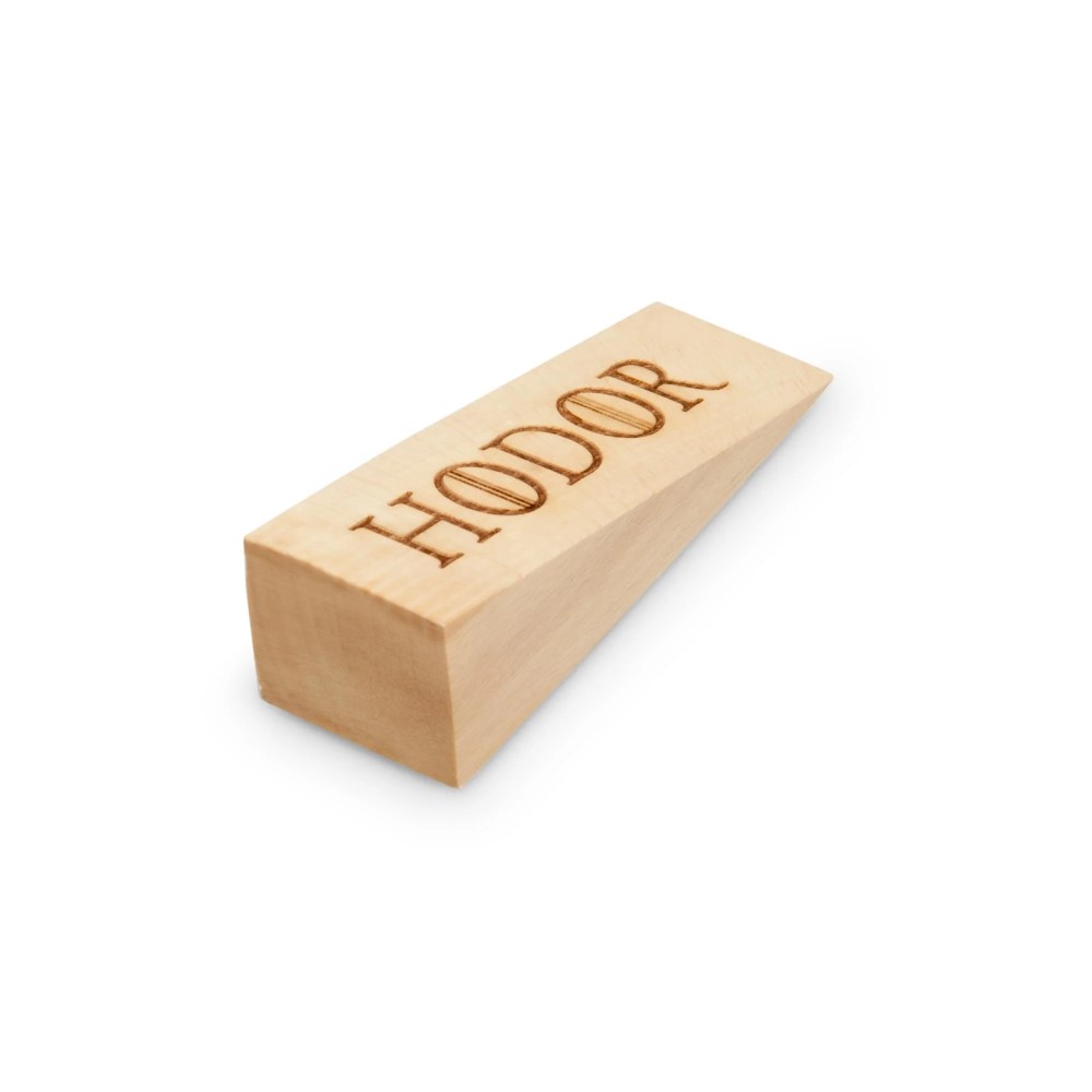 Frater Wooden Door Stopper With Hold The Door Written