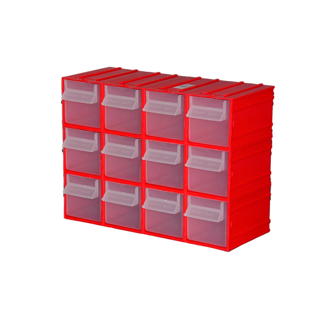 Portbag Hobby Plastic Drawer Set 3 Red