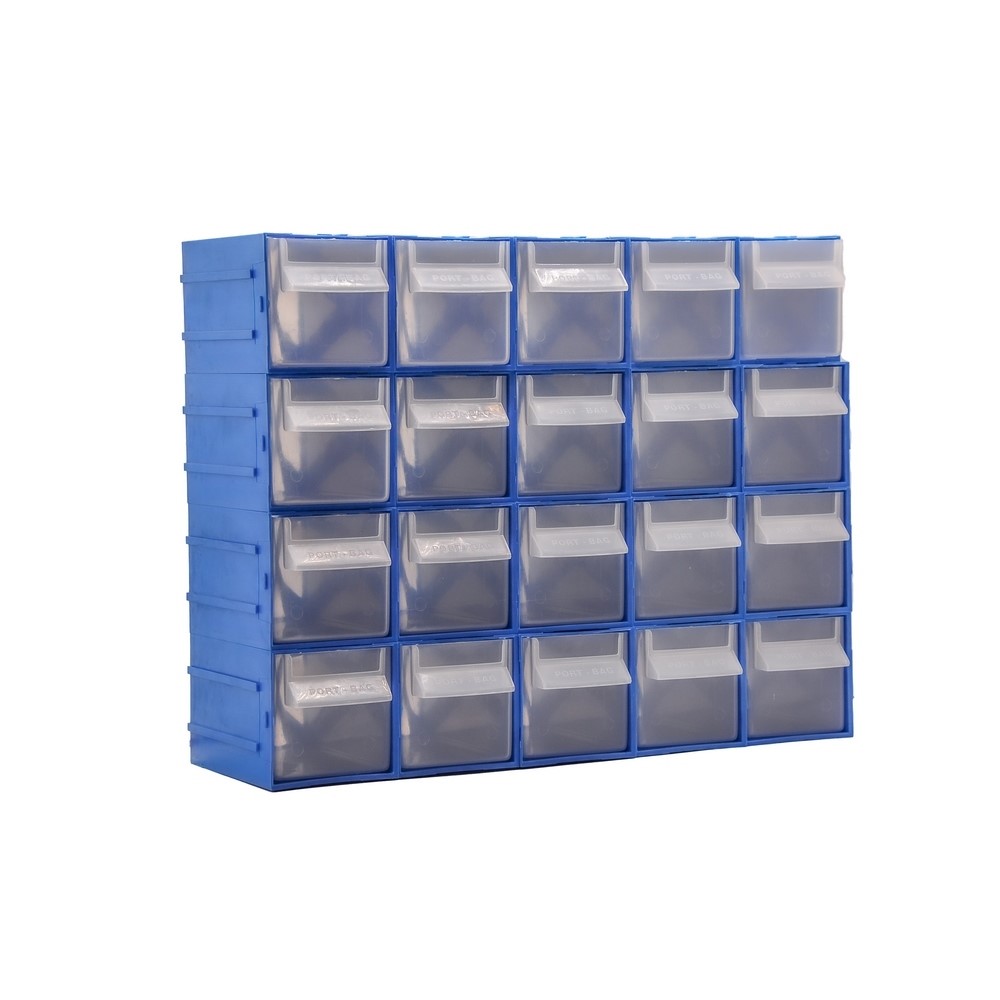 Portbag Hobby Plastic Drawer Set 4 Blue