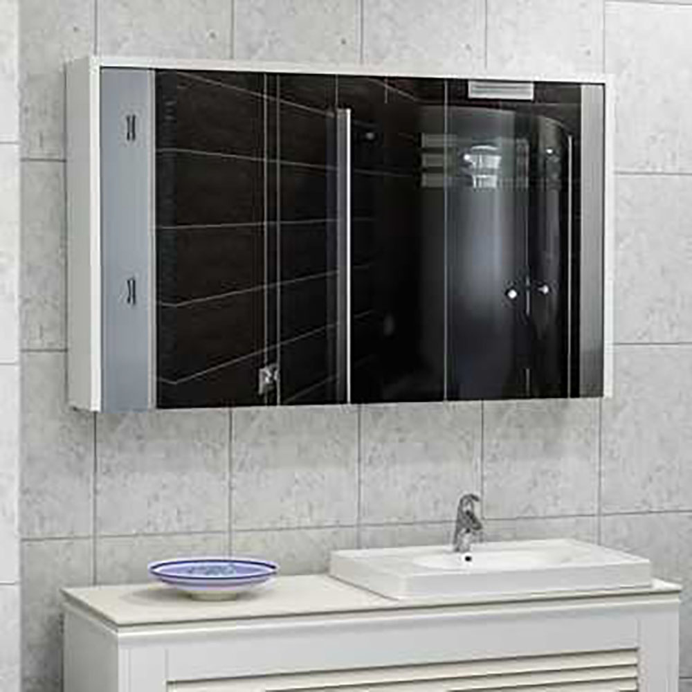 Minar Bade 100Cm Mirror Cabinet-White