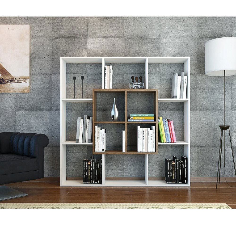 Minar Leef Bookcase-White/Istanbul