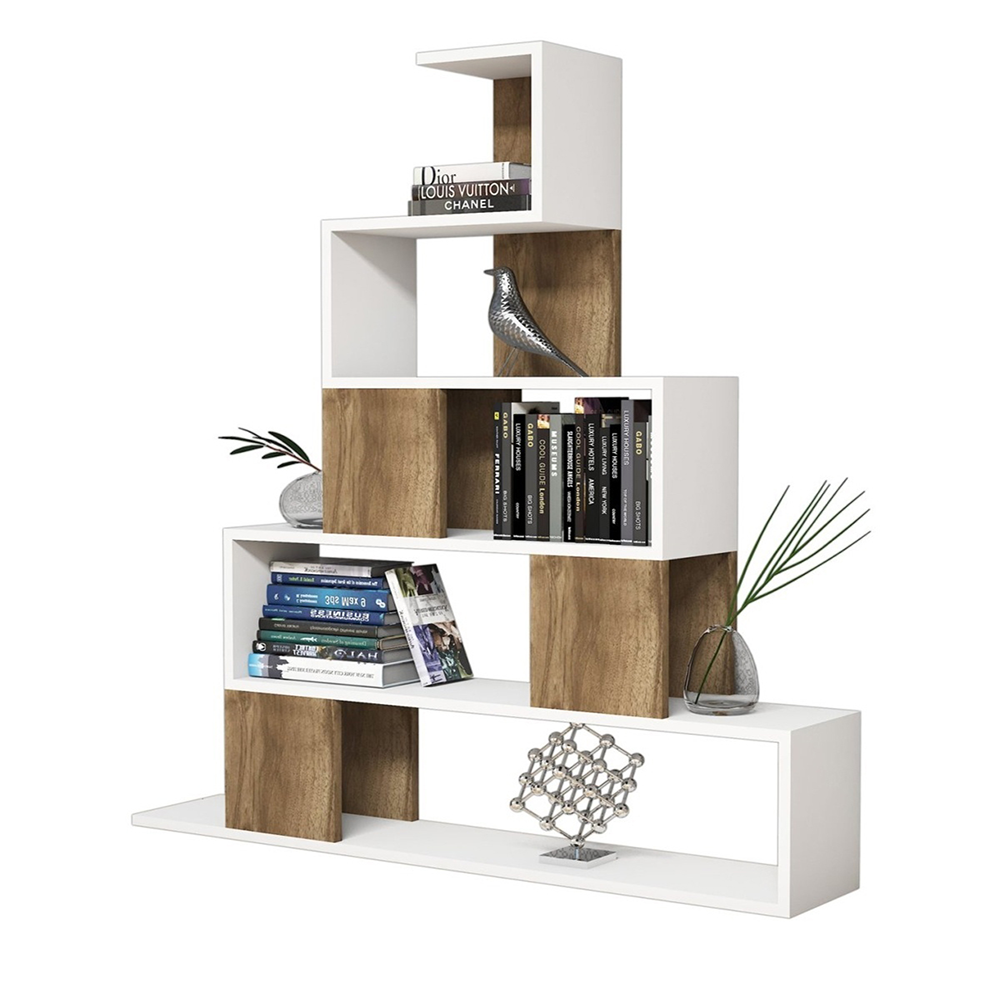 Minar Pyramid Bookcase-White/Istanbul