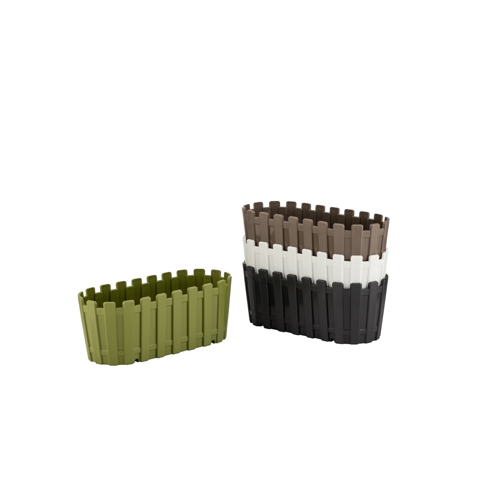 Poliwork Akasya Balcony Plastic Flower Pot 40 Anthracite