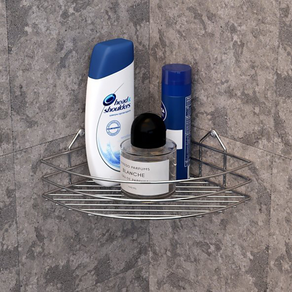 Tekno-Tel Eco 1 Tier Bath Corner Shelf Chrome