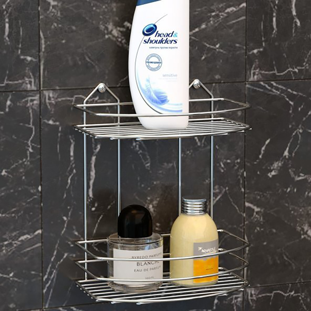 Tekno-Tel Eco Double Tier Bath Shelf Chrome