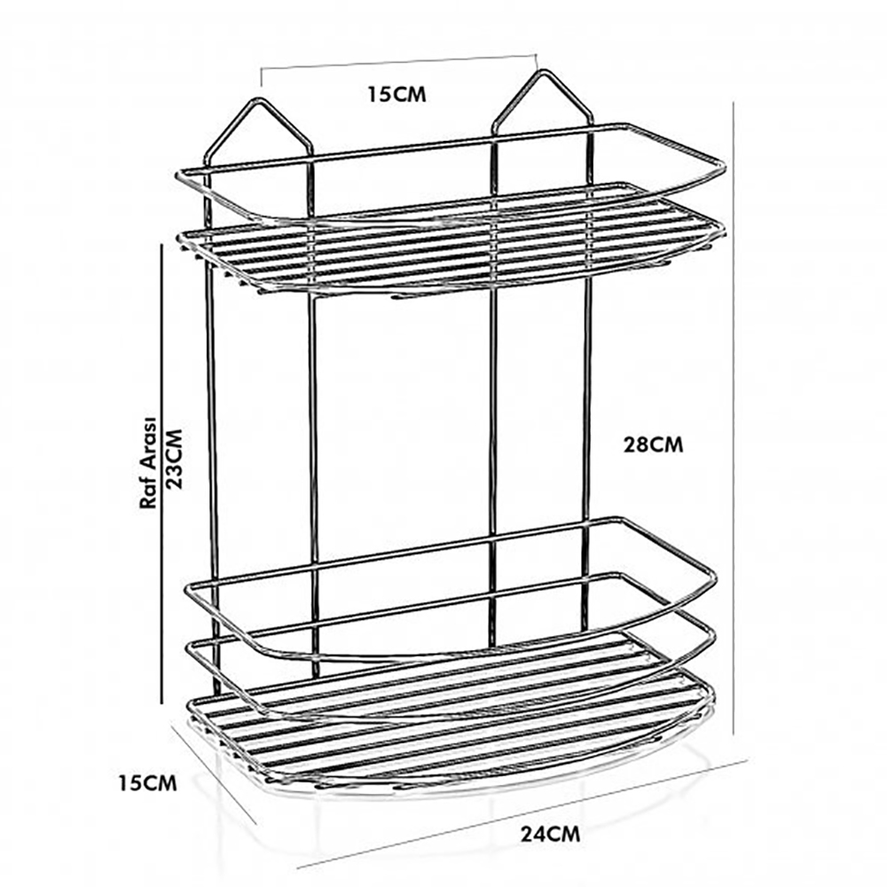 Tekno-Tel Eco Double Tier Bath Shelf Chrome
