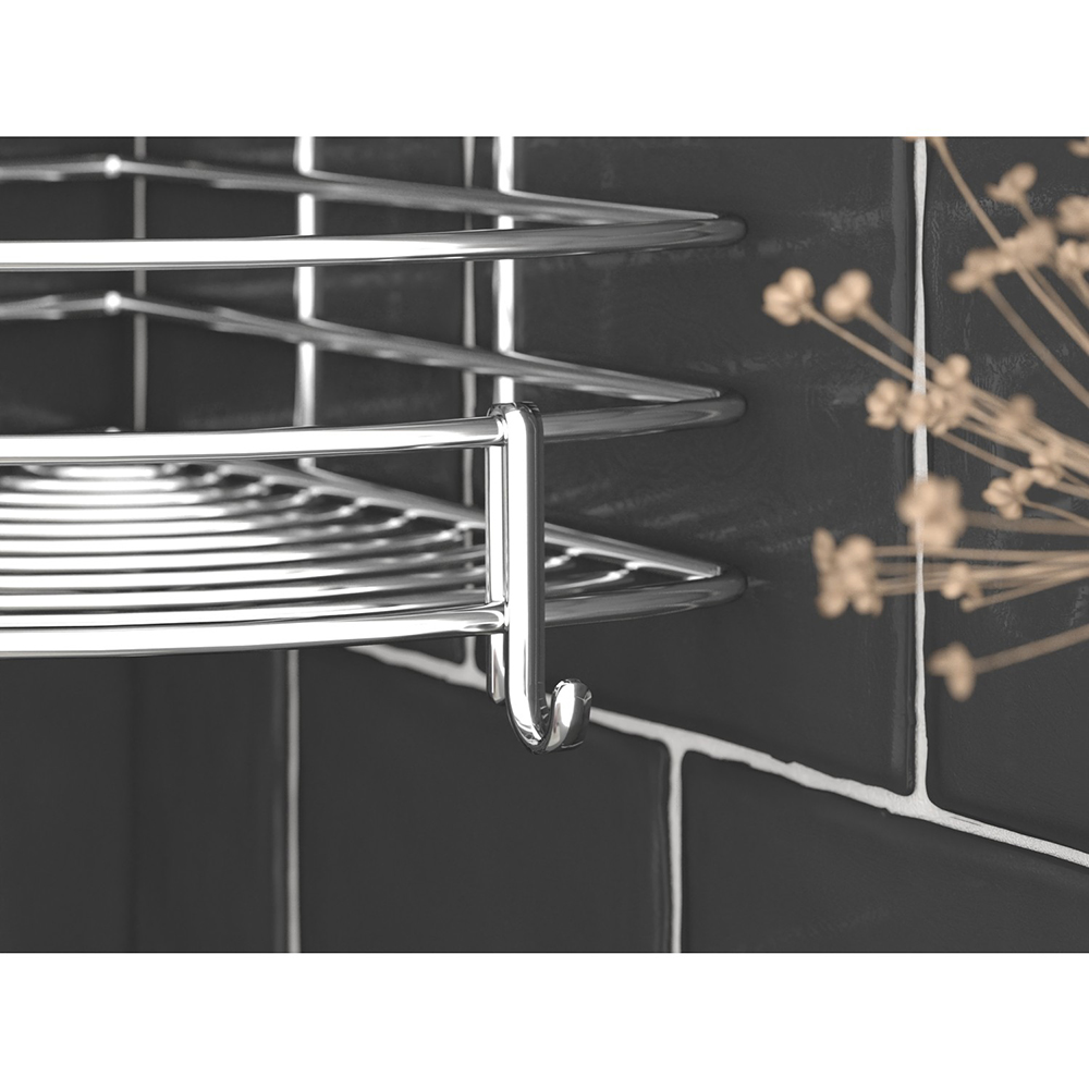 Tekno-Tel Inx304 1 Tier Bathroom Corner Shelf