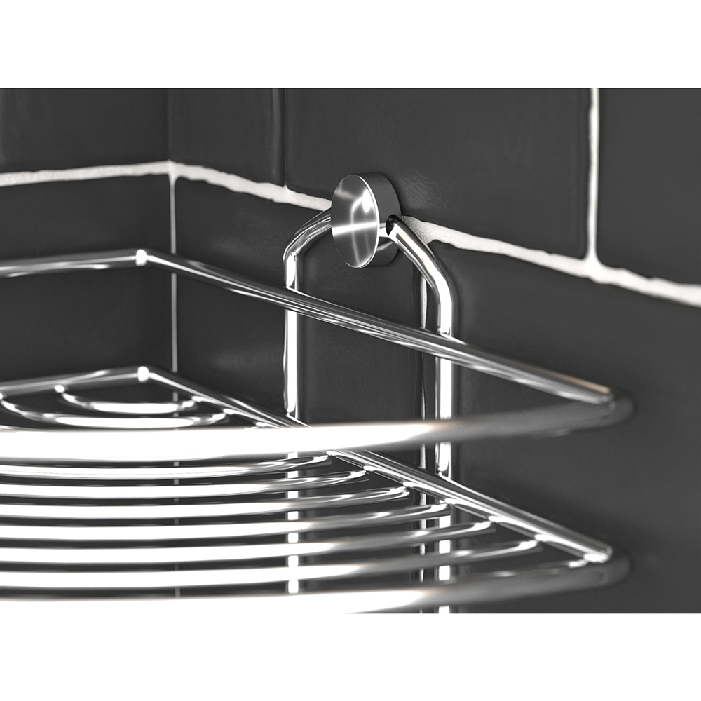 Tekno-Tel Inx304 1 Tier Bathroom Corner Shelf