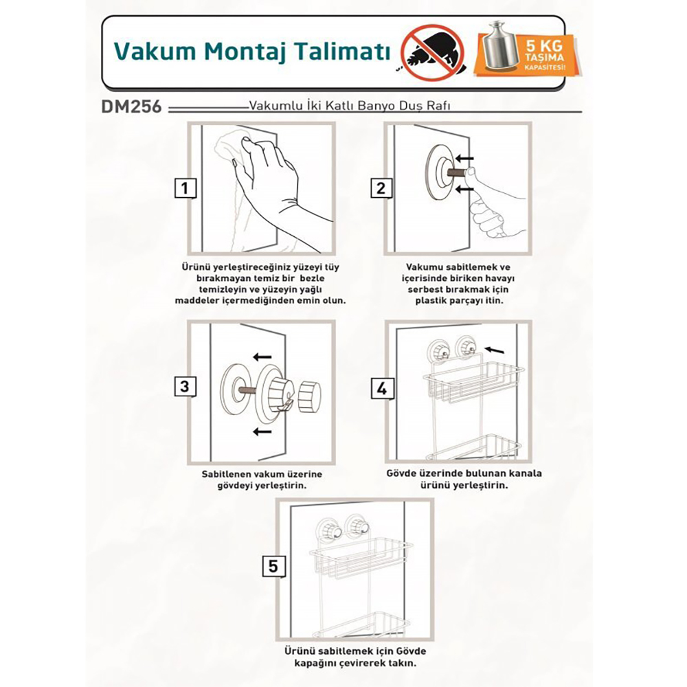 Tekno-Tel Vacuum Two Tier Bath Shelf Chrome
