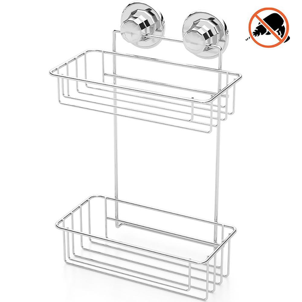 Tekno-Tel Vacuum Two Tier Bath Shelf Chrome