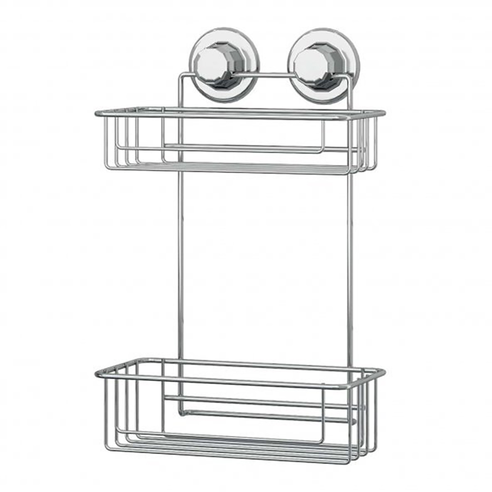 Tekno-Tel Vacuum Two Tier Bath Shelf Chrome