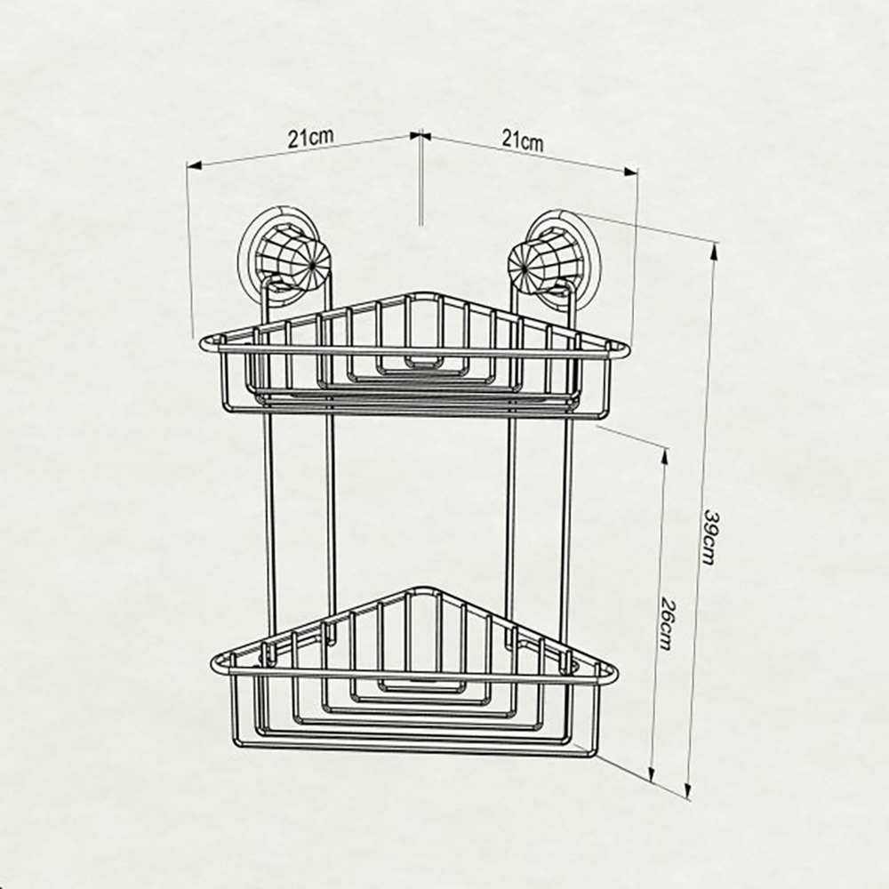 Tekno-Tel Vacuum Two Tier Corner Shelf - Chrome