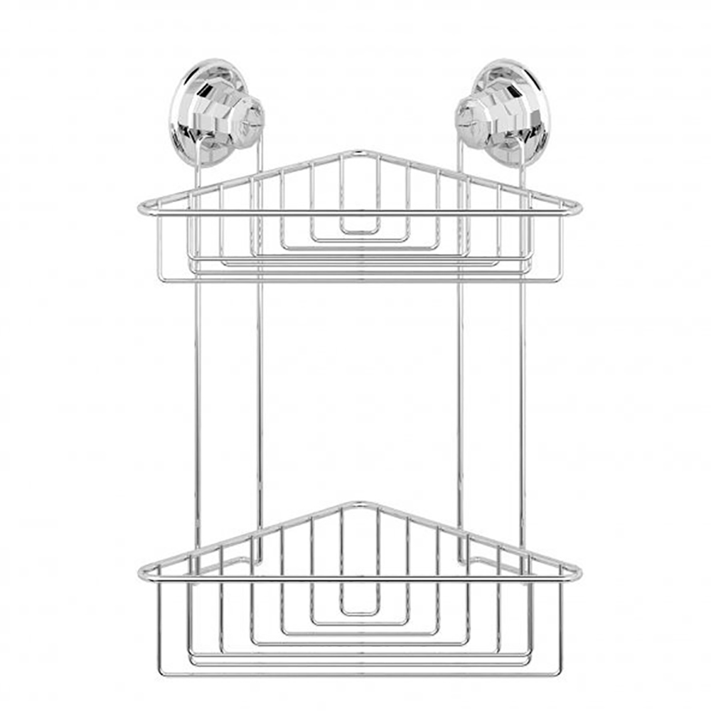 Tekno-Tel Vacuum Two Tier Corner Shelf - Chrome