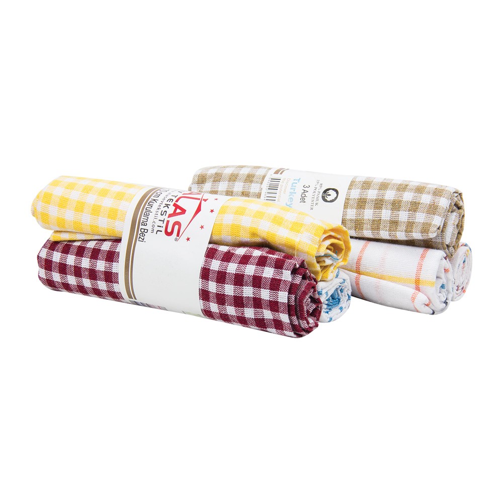 Alas Kitchen Cotton Dish Towels Set 3 Piece