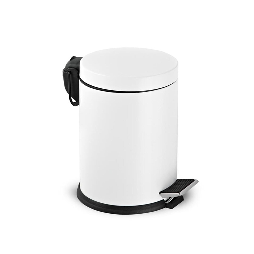 Efor Pedal 5Lt Galvanized Dustbin White