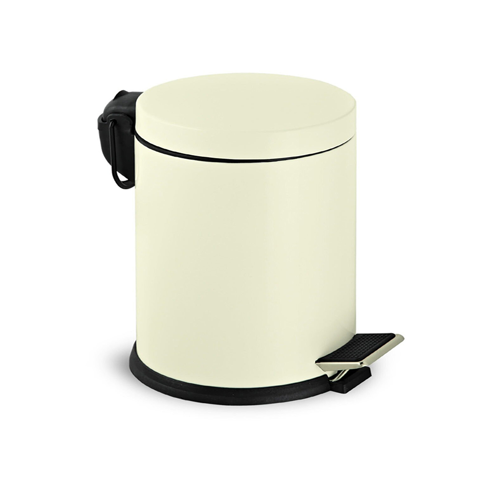 Efor Pedal 12Lt Galvanized Dustbin Cream