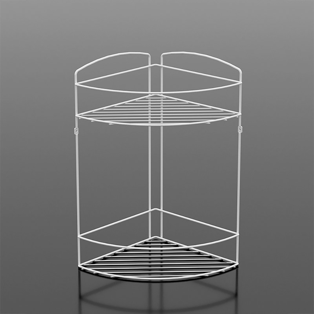 Tekno-Tel Eco 2 Tier Corner Shelf White