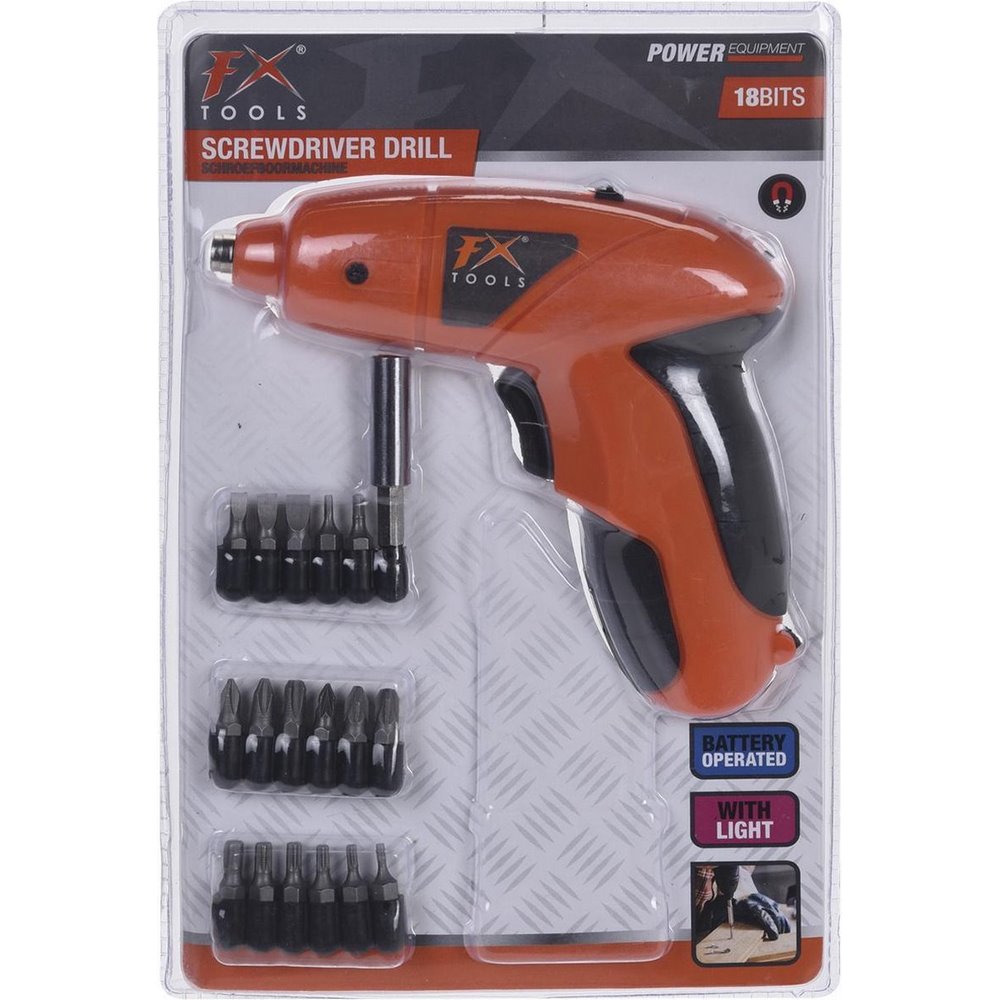 Koopman Mini Battery Screwdriver 18 Pieces Bits