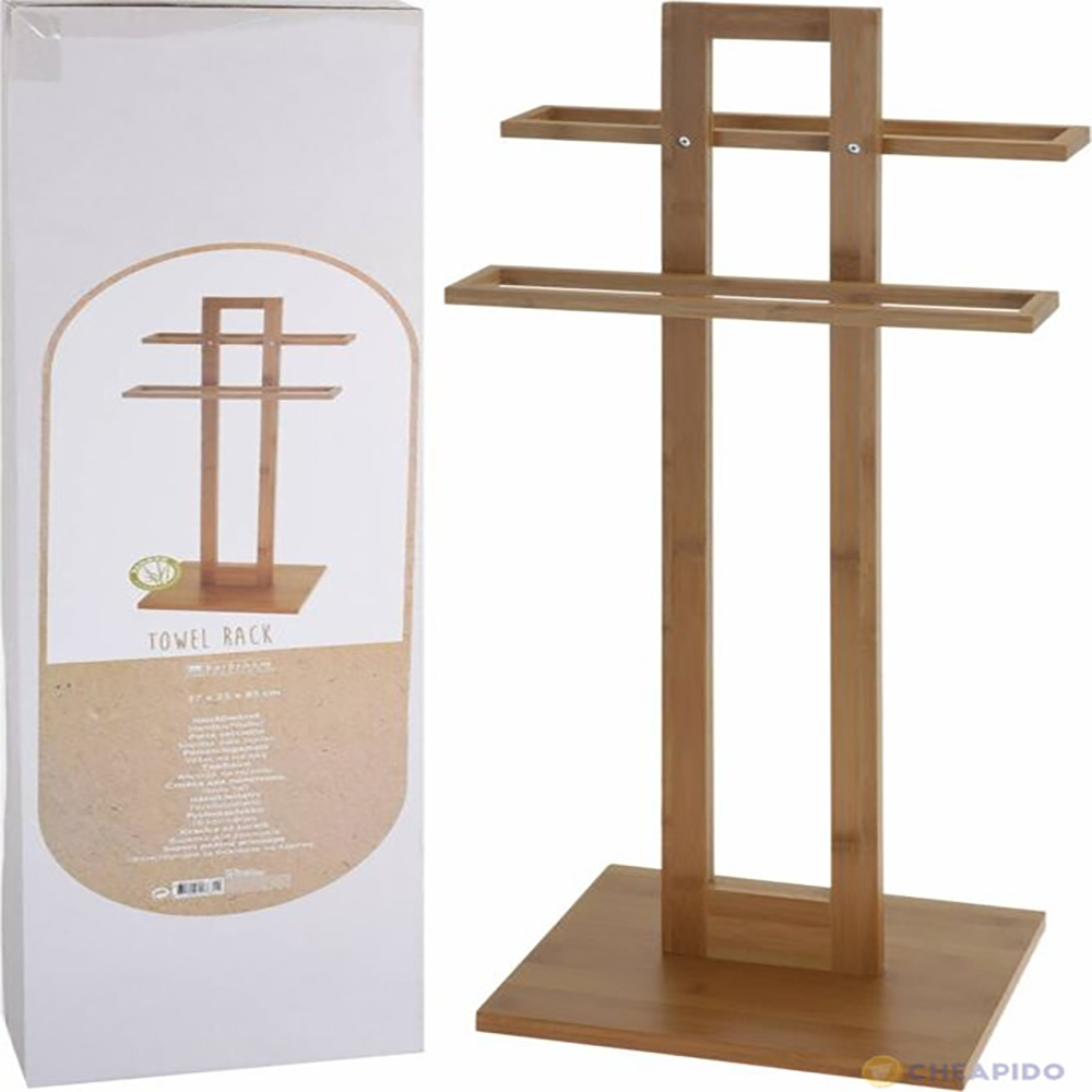 Koopman Bamboo Towel Holder 37X25X85Cm
