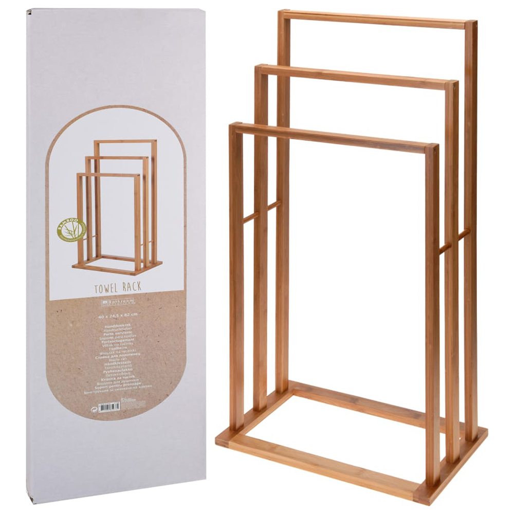 Koopman Towel Holder Bamboo 3Ass