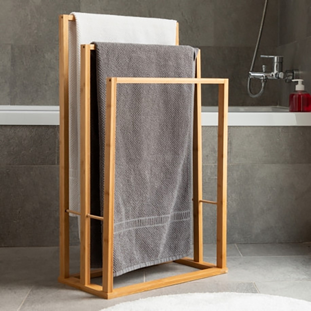 Koopman Towel Holder Bamboo 3Ass