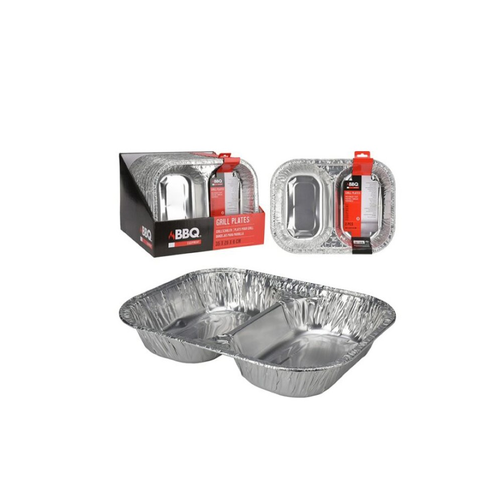 Koopman Aluminum Tray Set 35X26X6Cm 2Pcs