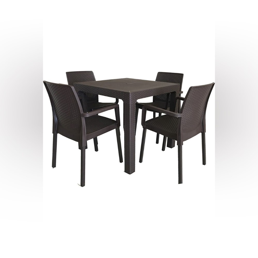 Rainbow Atlanta Table Set Anthracite 80X80Cm