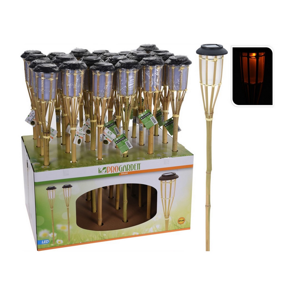 Koopman Solar Lamp 65Cm Bamboo