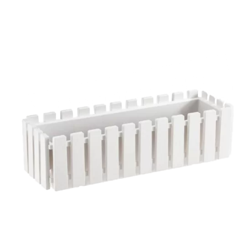 Poliwork Akasya Fence Balcony Flower Pot 80 White