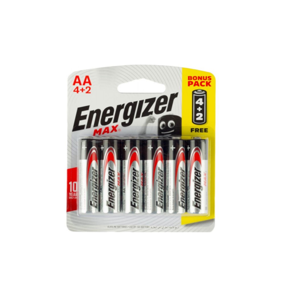 Energizer Max AA Batteries - 6 Pack 4+2 Free