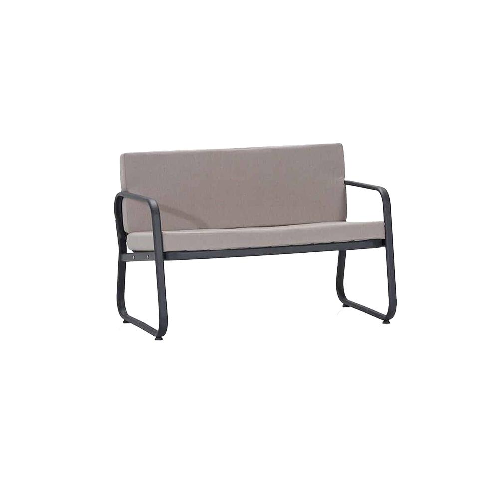 Erinoz Ferni Anthracite Metal Seating Set 2+1+1 Coffee Table