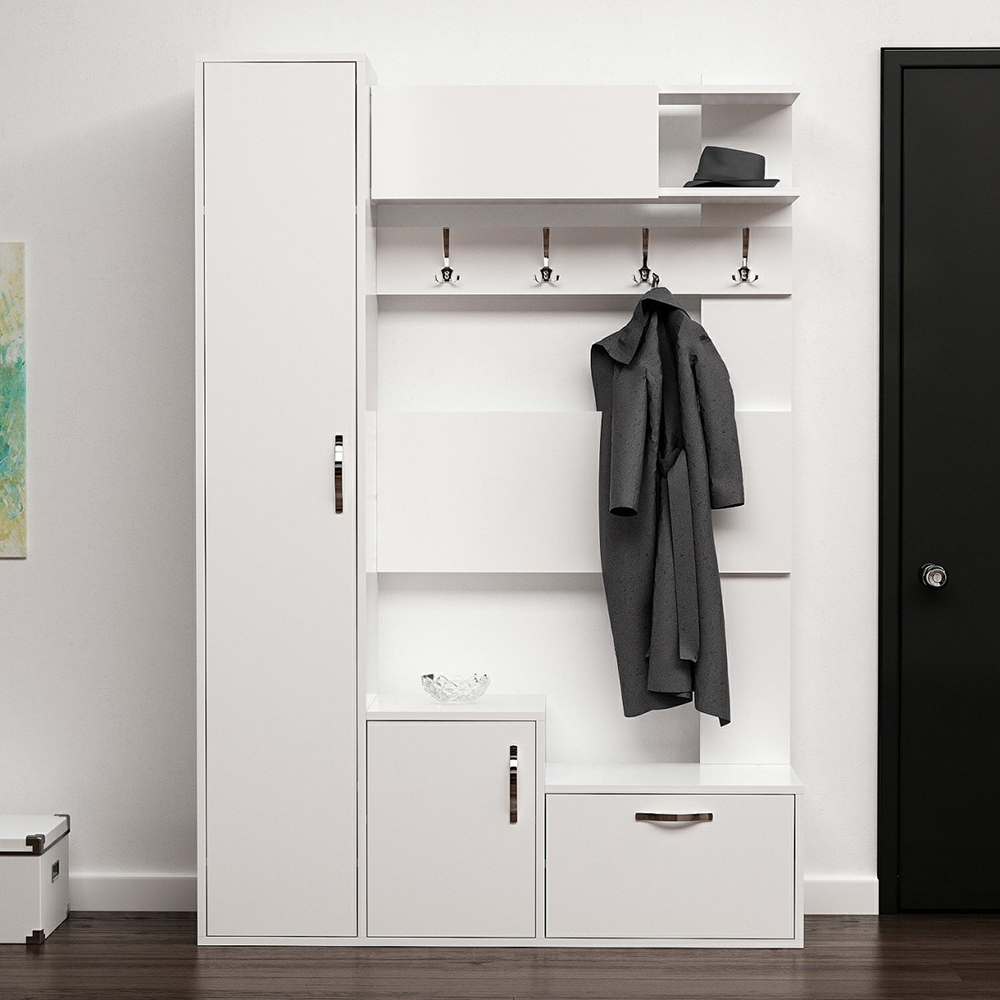 Minar Seina Coat Rack White 35X125X184