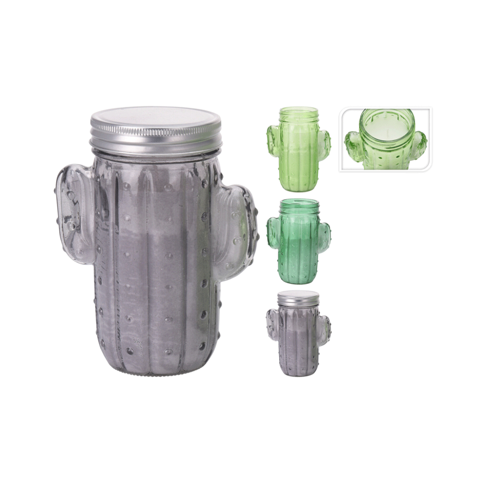 Koopman Cactus Glass Jar Candle