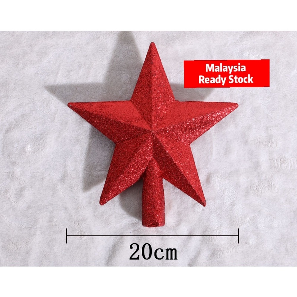 Koopman Christmas Tree Top 19Cm Red Glitter
