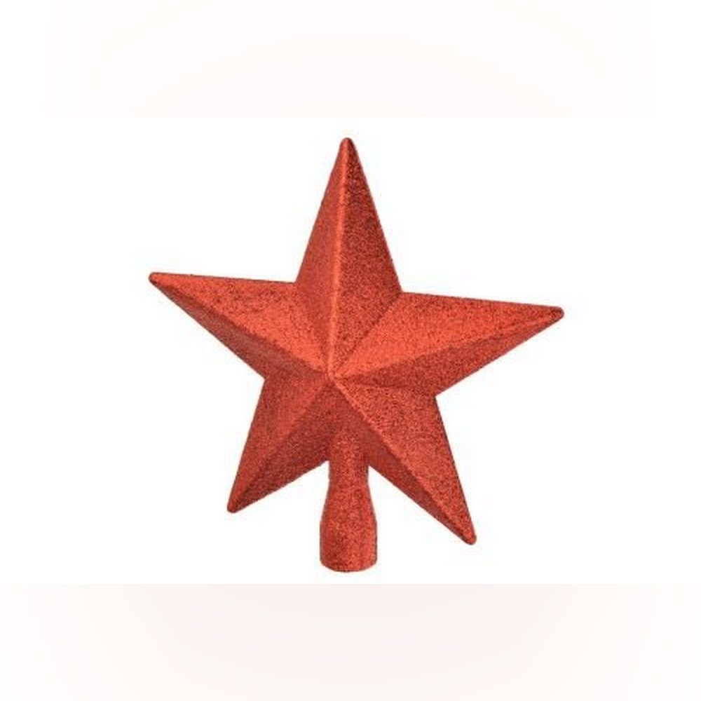 Koopman Christmas Tree Top 19Cm Red Glitter