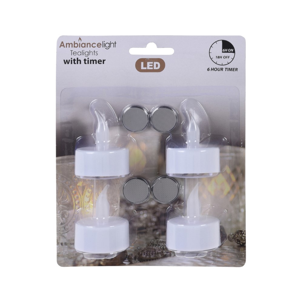 Koopman Tealight Led 4Pieces With Timer