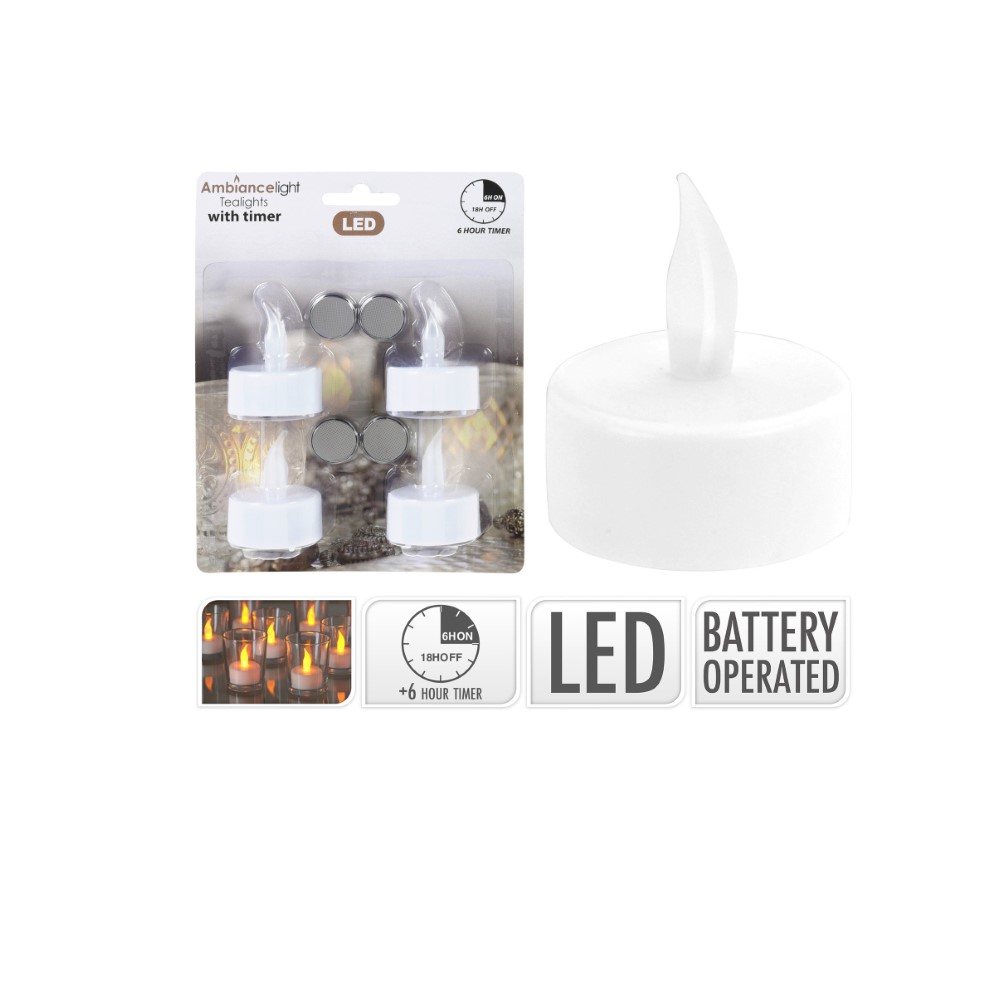 Koopman Tealight Led 4Pieces With Timer