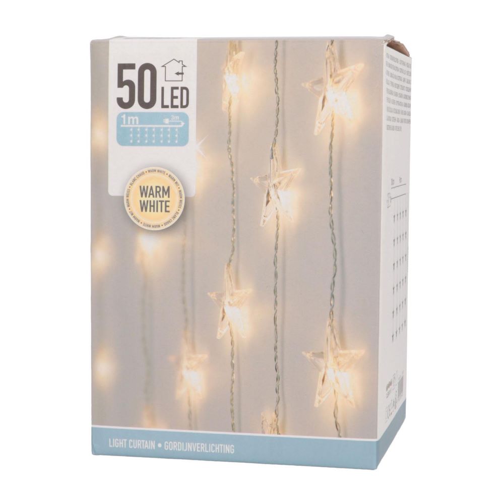 Koopman Curtain Lights 50Led Lights Stars