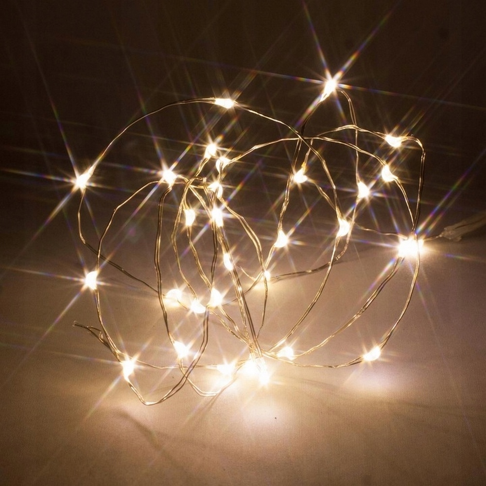 Koopman Silver Wire 20 Led Lights  White Bo Timer