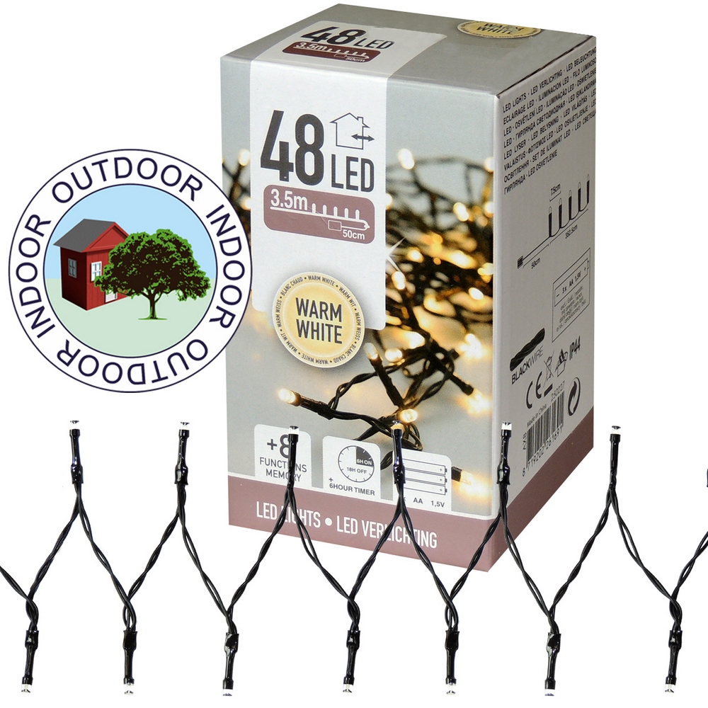 Koopman Led Lights Chain 48 Led Lights Warm White Ip45