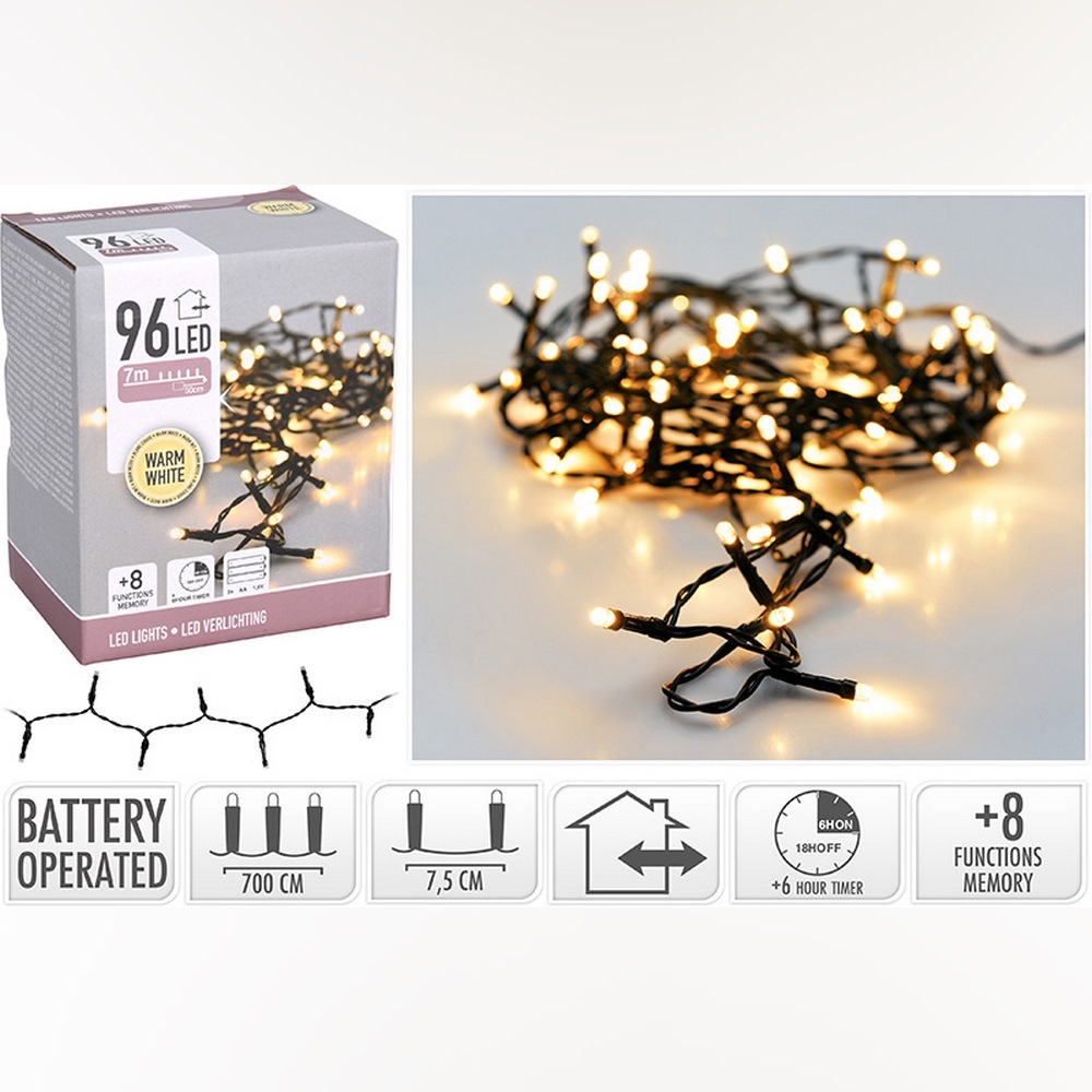 Koopman Led Lights Chain 96 Led Lights Warm White Ip46
