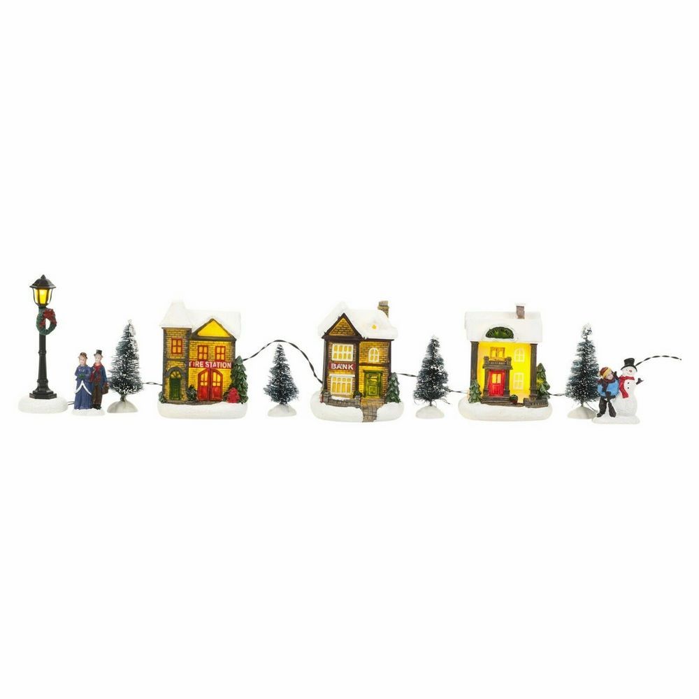 Koopman Village Set With Led Lights 10Pcs