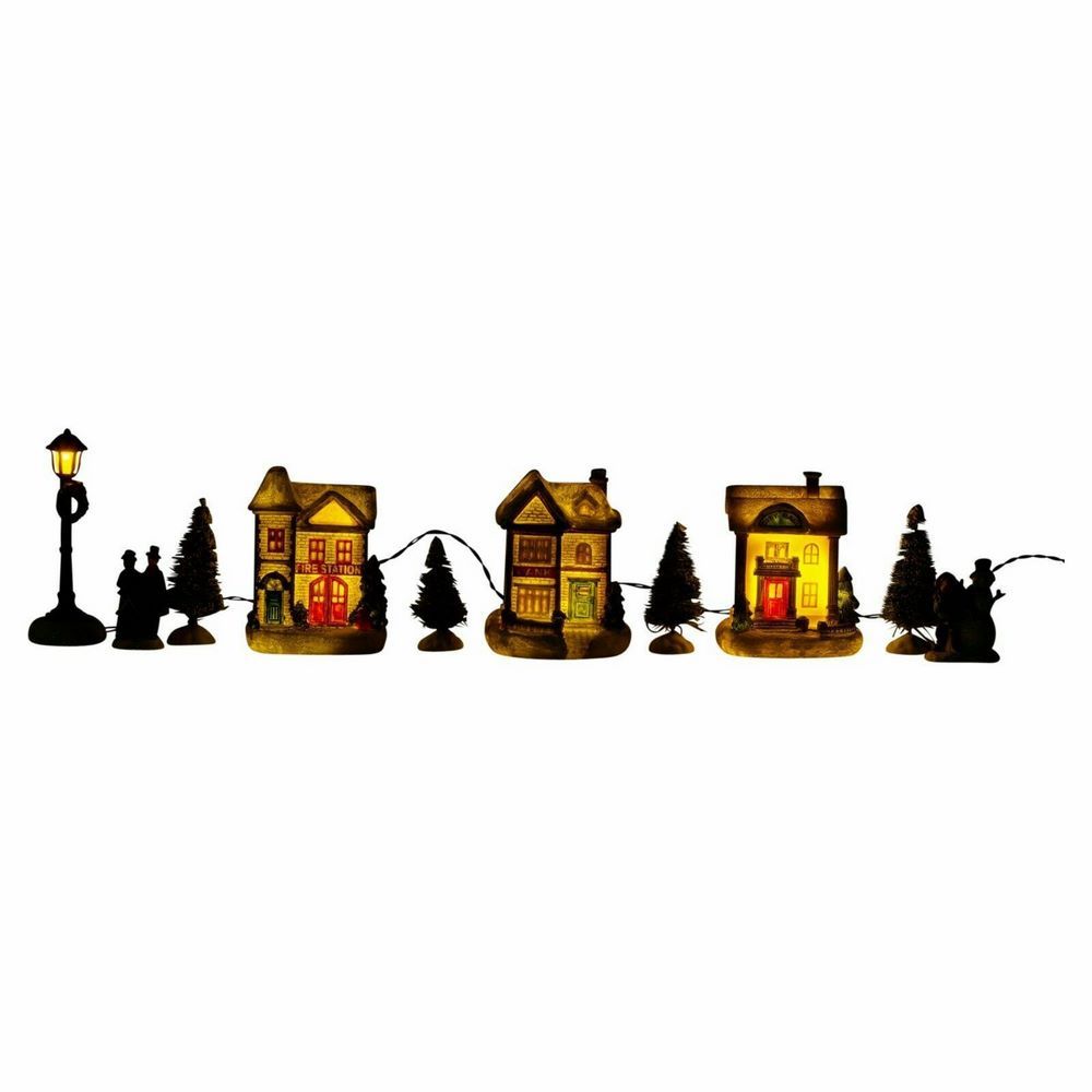 Koopman Village Set With Led Lights 10Pcs