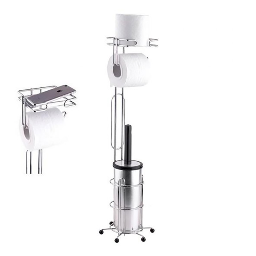 Tekno-Tel Toilet Paper And Brush Holder Stand