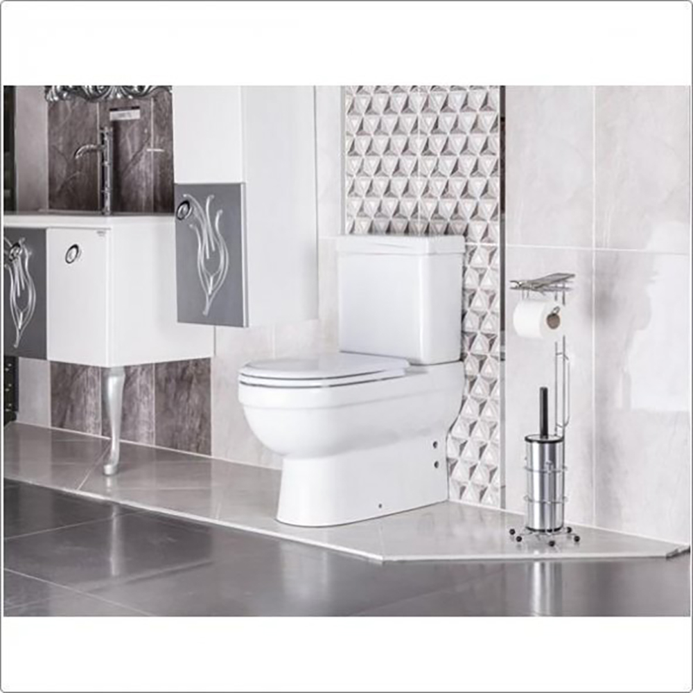 Tekno-Tel Toilet Paper And Brush Holder Stand