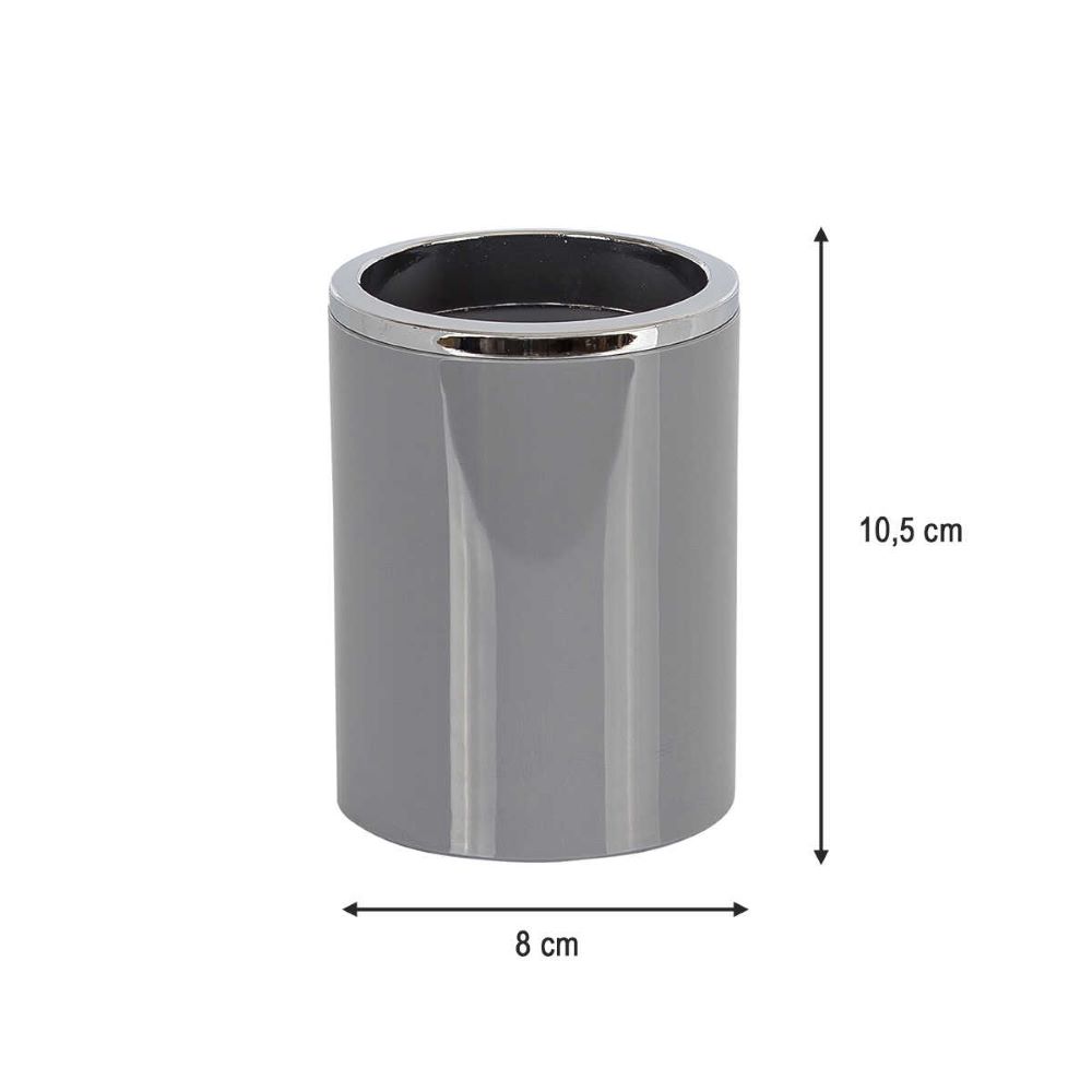 Primanova Lenox Toothbrush Holder Grey Plastic